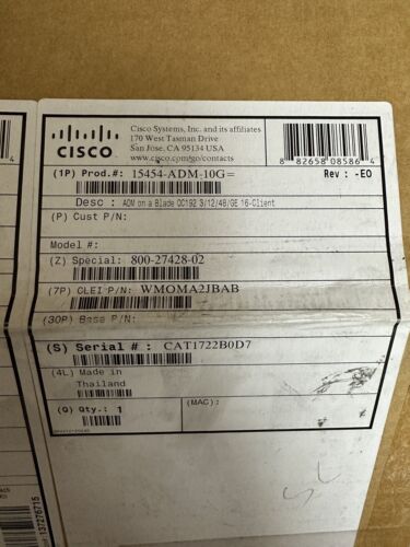 Cisco 15454-ADM-10G Add/Drop Mux