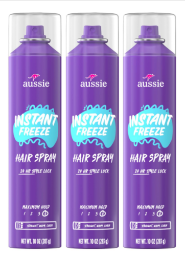 Aussie Instant Freeze Hairspray with Jojoba & Sea Kelp, Strong Hold, 10.0 oz,USA