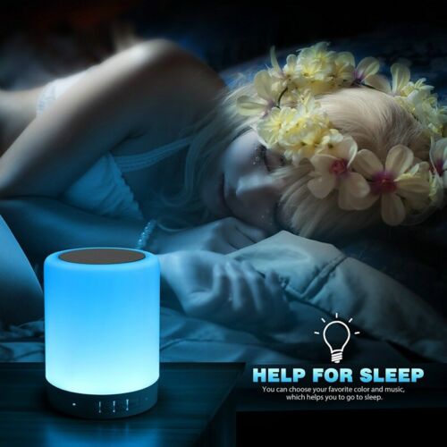 Bluetooth Night Light Speaker Smart Touch 7-color Dimmable Portable Night Lights