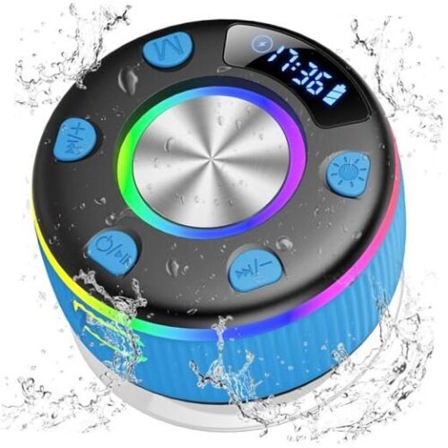 Bluetooth Shower Speaker, Portable Shower Speakers Wireless Bluetooth 5.3 Azure