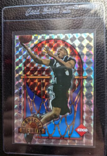 1996 EDGE PROMO REFRACTOR #PR1 ALLEN IVERSON ROOKIE CARD RC SIXERS HOF