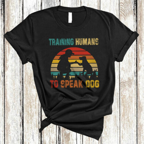 Vintage Retro Training Humans To Speak Dog Funny Silhouette Cute Dog Shirt, Mug