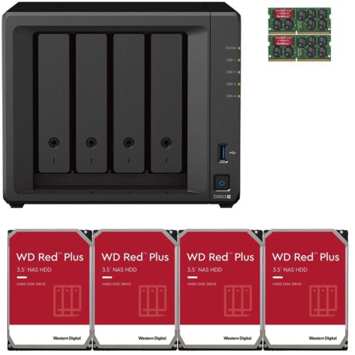 Synology DS923+ 4-Bay 8GB RAM 12TB (4x3TB) WD Red Plus Drives