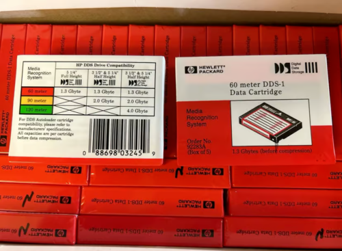 Lot (28) HP DDS-1 60 Meter 1.3 GB Data Cartridges NEW NOS Sealed Hewlett Packard