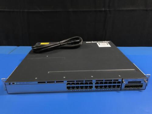 Cisco WS-C3750X-24T-S 24 Port Gigabit Managed Switch 1x PSU C3KX-NM-1G Module