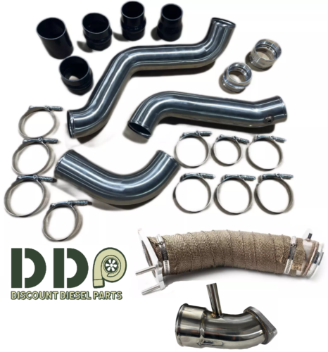 DDP 304 SS Intercooler & Turbo Pipe& Horn Kit 17-19 Chevy GMC 6.6L Duramax L5P