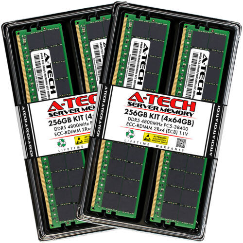 256GB 4x64GB PC5-4800 EC8 RDIMM Supermicro H13SSH H13SSL-N X13DEG-OAD Memory RAM