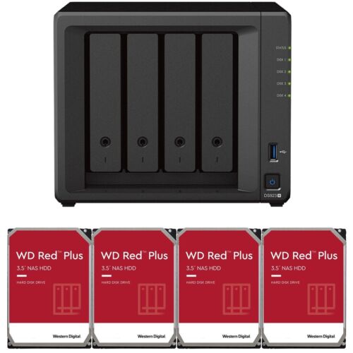 Synology DS923+ 4-Bay 4GB RAM 32TB (4x8TB) WD Red Plus Drives