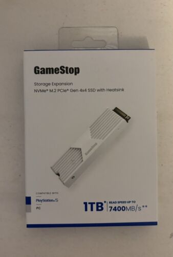 GameStop Storage Expansion NVMe M.2 PCIe Gen 4×4 SSD with Heatsink 1TB – Unopen