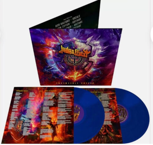 JUDAS PRIEST INVINCIBLE SHIELD 2 LP BLUE VINYL RECORD ALBUM NEW LTD TO ONLY 1000