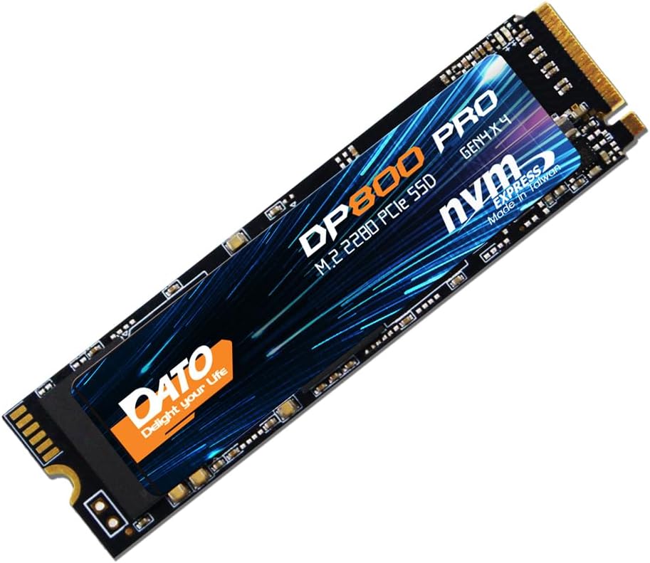 DATO M.2 2280 SSD 512GB, PCIe Gen4 x4 NVMe SSD Internal Solid State Drive for Gaming and Creators, Compatible with Desktop and Laptop, Up to 5100/4600 MB/s – DP800 Pro