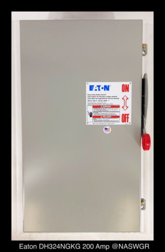 Eaton DH324NGKG Heavy Duty Safety Switch – 200A/240V/3P/N1 – Unused/Warranty