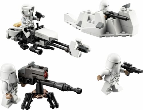 Lot of (2) LEGO Star Wars Minifigure Snowtrooper W/ Weapons (75320) Snow Trooper