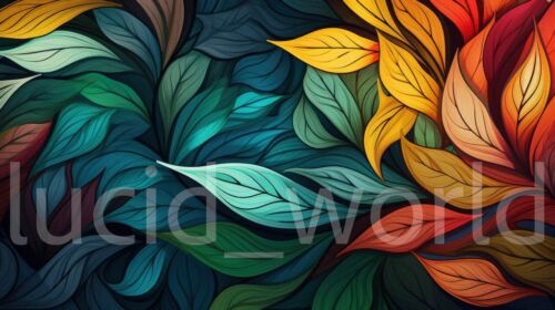 Digital Image Picture Wallpaper Background Desktop AI Art Color Leaves Pattern