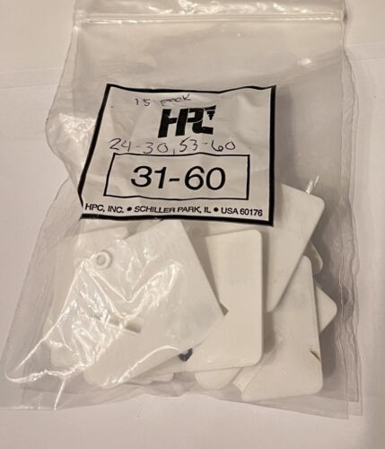 HPC KeKab PLT USA Key Tags (Snap-Hook) 15 Pack White w #’s 24-30, 53-60