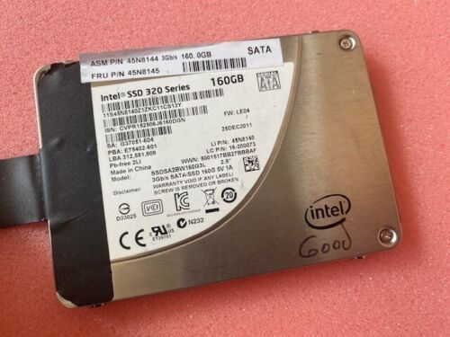 Intel SSD 320 Series 160GB SSDSA2BW160G3L 3Gb 45N8144 45N8145 Solid State Drive