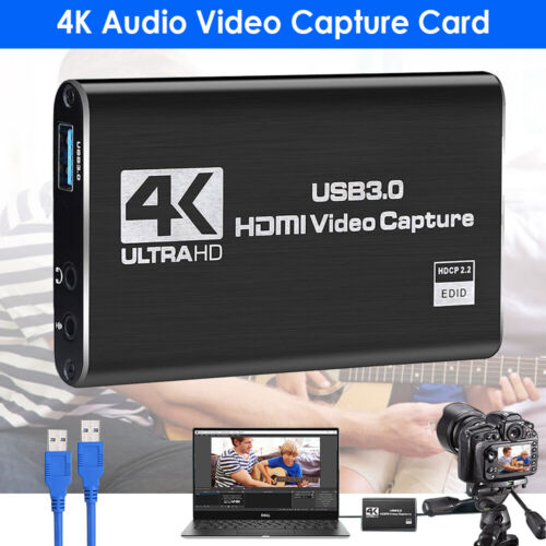 4K Audio Video Capture Card,USB3.0 HDMI Game Capture Device Switch for Streaming