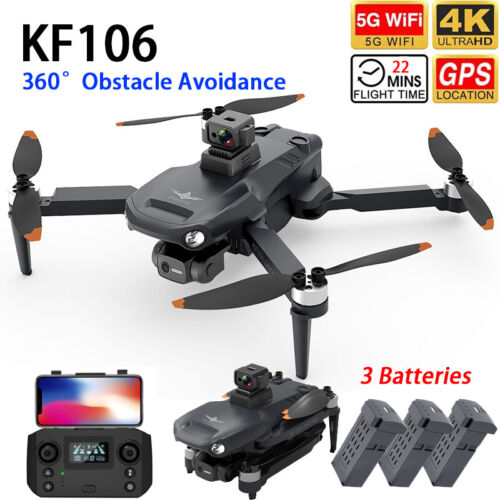 KF106 Drone GPS 5G WIFI FPV 3-axis Gimbal 4K HD Camera 360° Obstacle Avoidance