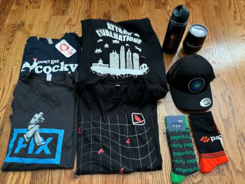 New Cybersecurity Conference Swag Shirts, Sweatshirt, Socks, Bottle, Cup Lot #1