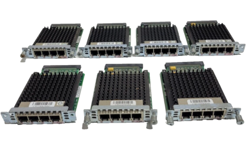 LOT OF 7 -Cisco Systems VIC2-4FXO Voice Network Card Missing Screws