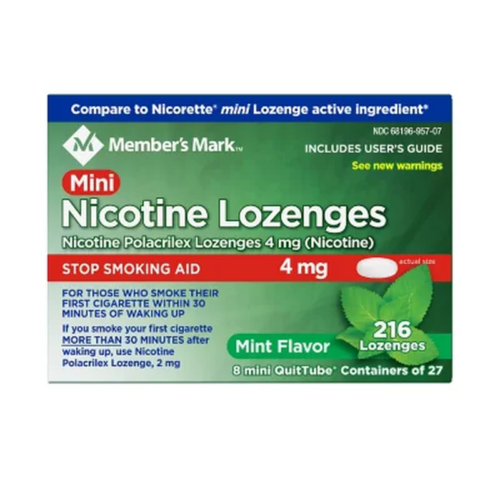 Member’S Mark Mini Nicotine Lozenge 4Mg, Mint Flavor (216 Ct.)