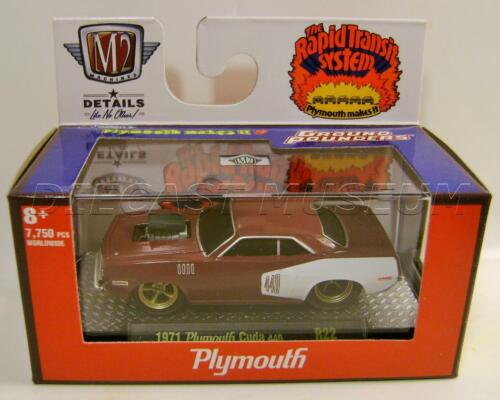 1971 ’71 PLYMOUTH CUDA 440 M2 MACHINES GROUND POUNDERS R22 DIECAST 2021