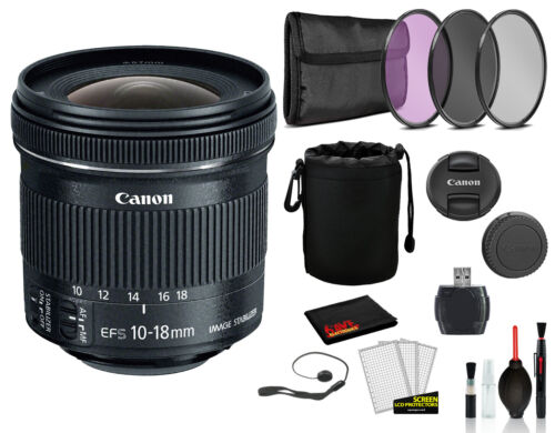 Canon EF-S 10-18mm f/4.5-5.6 IS STM  Lens with Bundle Package Deal Kit