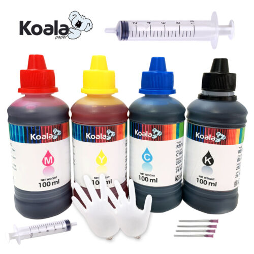 4X100ML Inkjet Printer Ink Refill Kits Refill Ink for HP, Canon, Epson, Lexmark