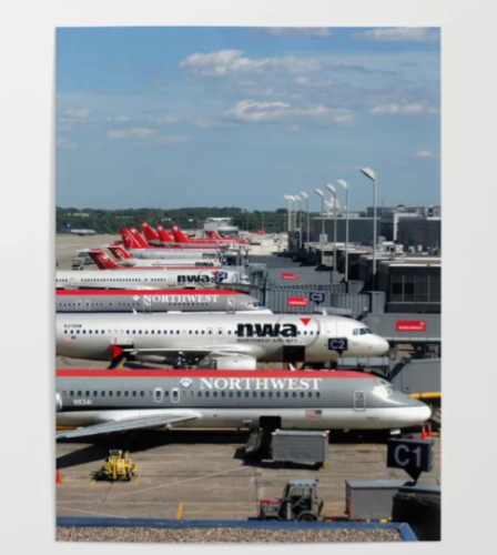 Northwest Airlines MSP Gate Lineup – 9″ x 12″ Poster