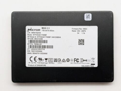 Micron M600 2.5 SSD 1 TB SATA 6Gb/s Model: MTFDDAK1T0MBF