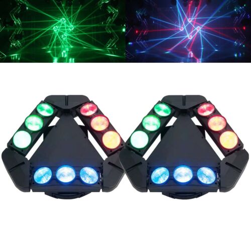 2x 60W 9 LED Spider Moving Head Stage Lighting Beam DMX Disco Party DJ Light RGB