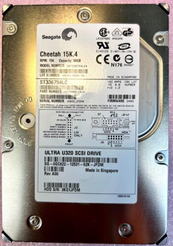 Dell/Seagate ST336754LC 36GB, 15K, 80 Pin, 3.5″ Enterprise HDD Dell P/N GC822