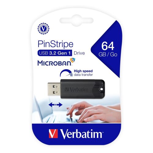 Verbatim PinStripe 64GB USB 3.0 Flash Drive (49318) 2411558