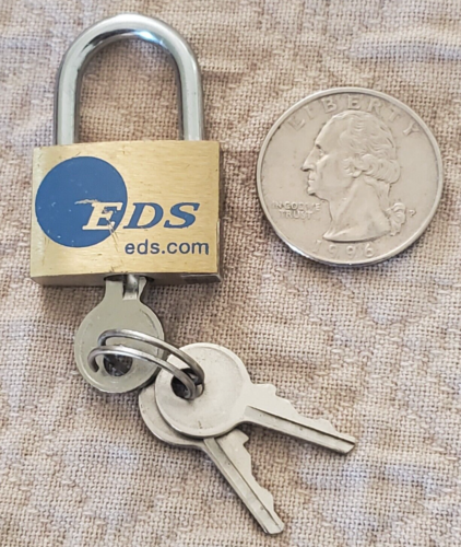 EDS Electronic Data System Mini Padlock Luggage / Storage Box Lock w/ 3 Keys