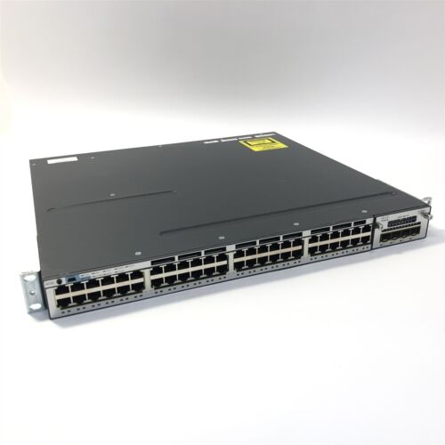 Cisco WS-C3750X-48T-S 48-Port Gigabit Switch Dual 350WAC PSU C3KX-NM-1G w/ Ears