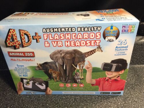 ETVRARZOO 4D+ Utopia 360 VR Headset & Animal Zoo Augmented Reality Cards NIB