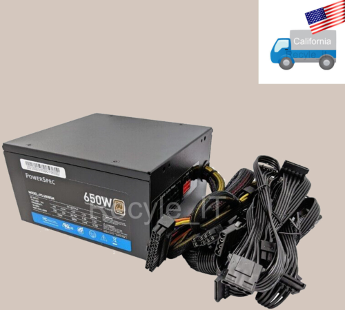 PowerSpec 650W 80Plus Bronze 2x PCIE Semi-Modular Gaming PC ATX 12V Power Supply