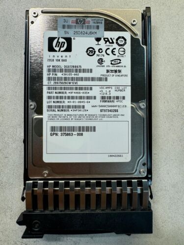 HP 430165-002 DG072BB975 72GB 10K RPM 16MB Cache 3 Gb/s SAS 2.5″ HDD