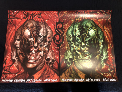 2024 Slipknot Here Comes The Pain Le Tour Double Poster Intuit Dome LA Inglewood