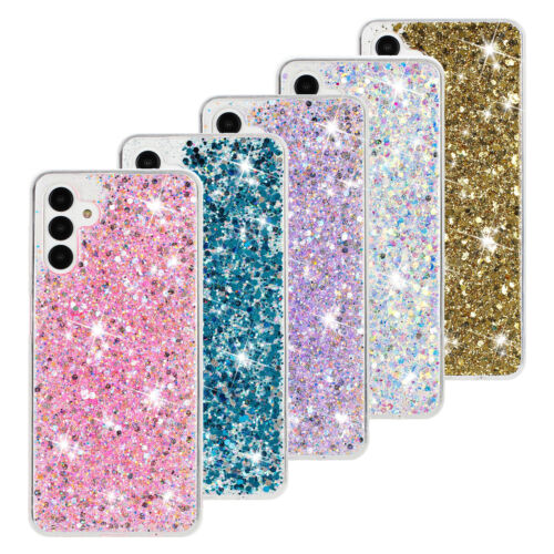 For Samsung A15 A05 A14 A23 A25 A54 A35 Bling Glitter Sparkle Shiny TPU Case