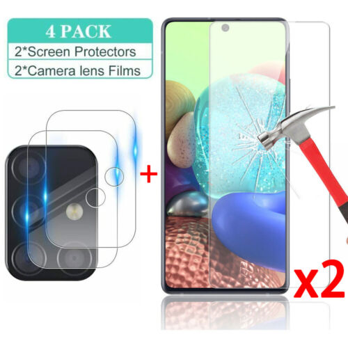 For Samsung Galaxy A51 A71 A21S A52 A32 5G Tempered Glass Screen +Lens Protector