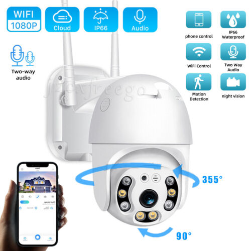 Wireless WiFi IR Security Camera 1080P PTZ Dome Zoom Surveillance CCTV Pan Tilt