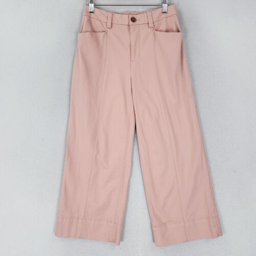 Duluth Trading Co Pants Women 2 Pink Wide Leg Workday Warrior Cropped High Waist