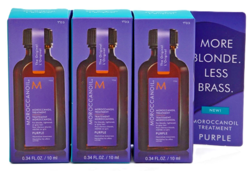 Moroccanoil Treatment Purple for Blonde Highlighted or Gray Hair .34oz – 3 Pack