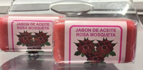 2 NUEVO JABON DE ACEITE ROSA MOSQUETA ,ROSE HIP OIL SOAP  VITAMIN E & A