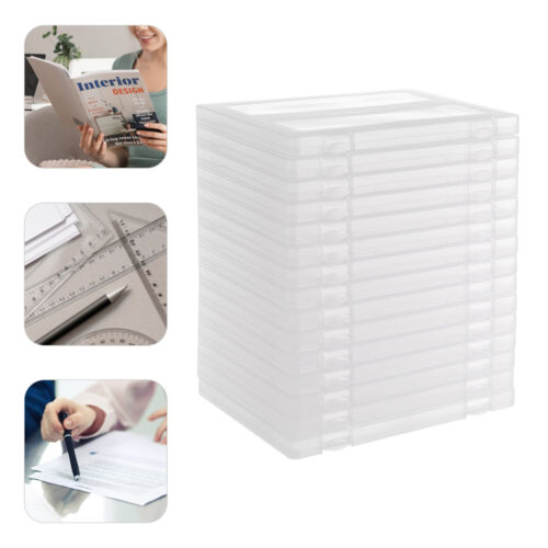 Transparent rectangular PP material portable data storage box 15 pieces NEW US