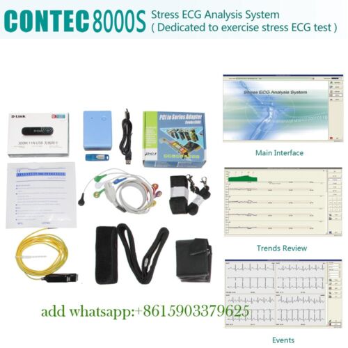 CONTEC8000S Wireless Exercise Stress ECG Analysis System Machine PC Software NEW