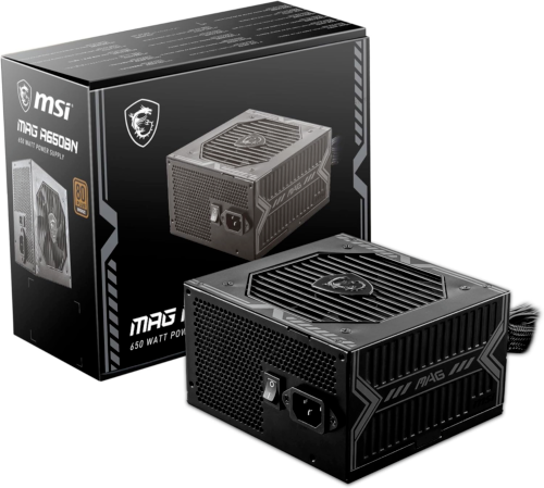 MSI MAG A650BN 650W ATX 80 PLUS BRONZE Certified Active PFC Power Supply PSU