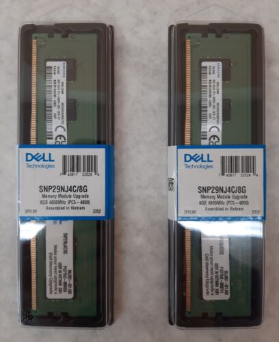 Lot of 2 Dell Memory Module Upgrade 8GB DDR5 UDIMM P/N SNP29NJ4C/8G