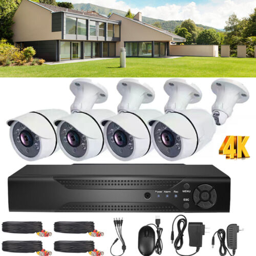 4CH 1080P Outdoor Wired Security Camera System WIFI CCTV Audio DVR Night Vision